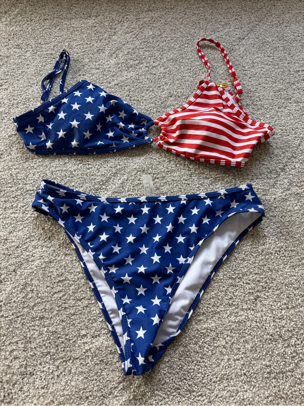 Two-Piece Star & Stripe Swim Set - Blue & Red